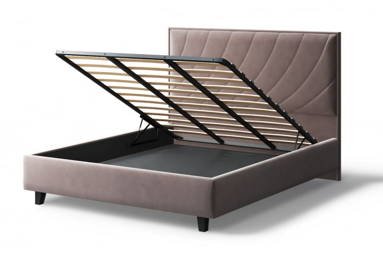 Кровать СОФИЯ 2000*1800мм (на опорах), велюр Бренди лайт 05 (кофе), (б/основания, б/матраса)_3