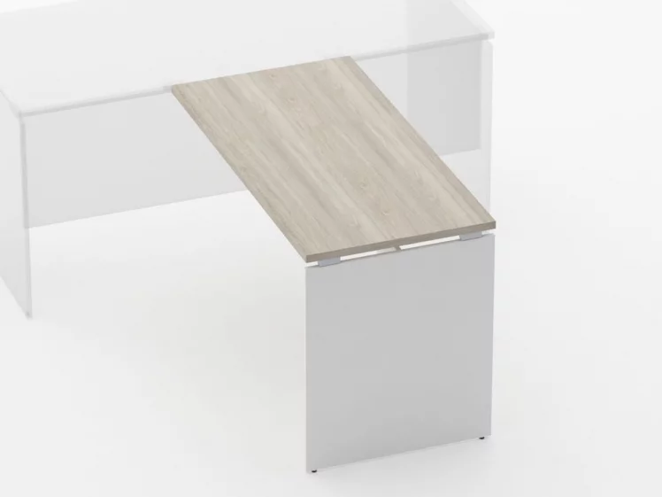 Брифинг-приставка для стола на ЛДСП опорах Deka 75.10.12 Дуб Сантана светлый/Белый_1