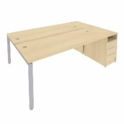 Рабочая станция с опорной тумбой Metal SystemБ.РС-СТП-2.5 Акация/Серый_0