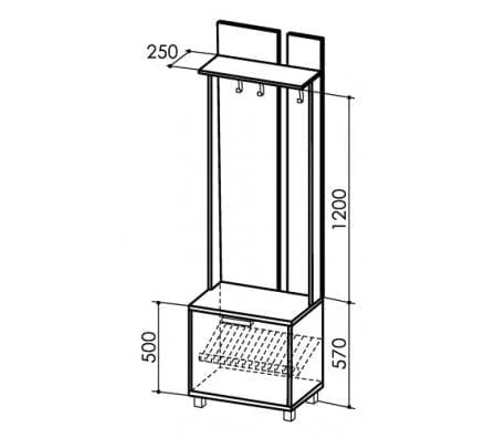 Вешалка WEST  600 Модуль 1 Ясень шимо темн/ясень шимо св_1