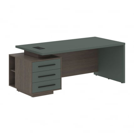 Стол руководителя левый VELION VCT 2090 L Нефрит Дуб Сильвер_0