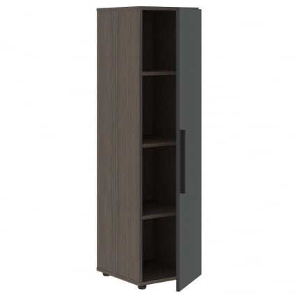 Шкаф-колонка с глухой средней дверью (правый) ВЕЛИОН ВМCС 40.1 Р Яшма черный Дуб Сильвер / VELION VMCS R_1