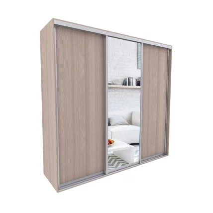 Шкаф-купе 3-х дверный Акцент-Сим ДЗ 2400х600  Ясень шимо светлый_0