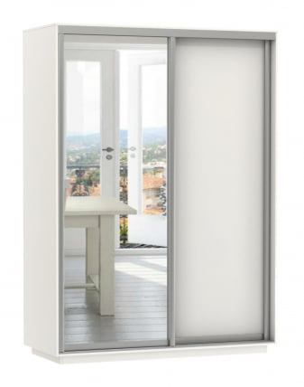 Шкаф-купе двухдверный Экспресс Дуо Медиум 1600х2400х Белый снег / 1600х2400h_0