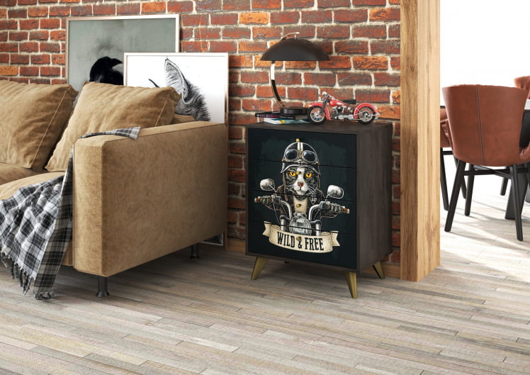 Комод Фьюжн КМ-001 АРТ  Угольный камень/VINIL_2