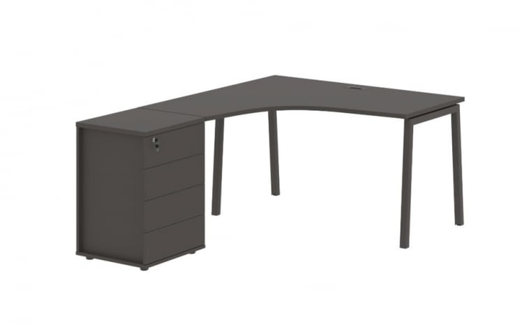 Стол эргономичный с тумбой (левый) ЕДИС ЕЛCЕТ 1318 Л Мокко / EDIS ELCET L_0