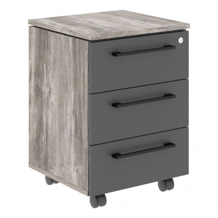 Тумба MORRIS TREND MMC-3D Сосна Нордик Антрацит_0