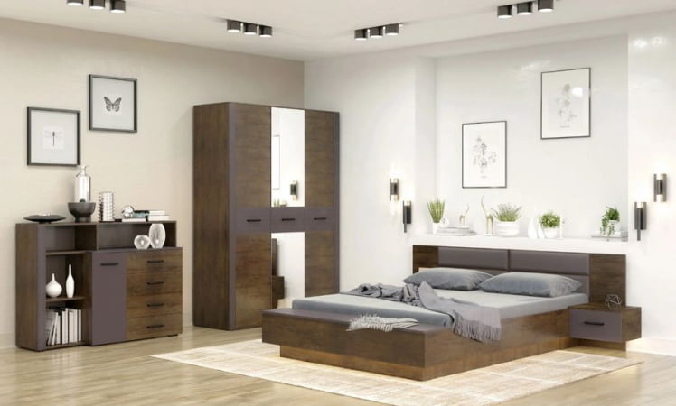 Кровать 1400 с ящиком Куба 04 Таксус Вольфрам_1