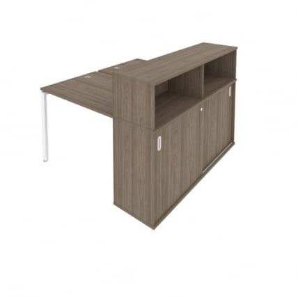 Рабочая станция с опорным шкафом-купе Metal System БП.РС-СШК-2.1 Вяз/Белый_0