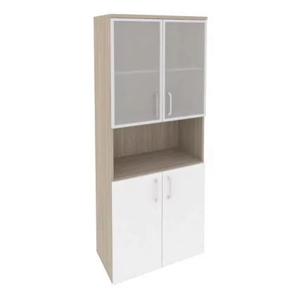 Шкаф высокий широкий ОНИКС О.СТ-1.4Р Дуб Аттик/Белый / ONIX O.ST-1.4R_0