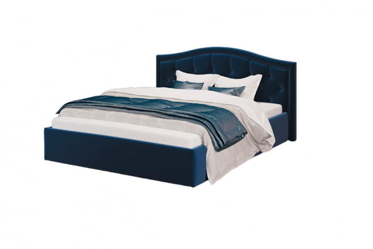 Кровать Стелла, 1200*2000 мм, велюр НЕО 27, синий / NEO_0