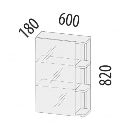 Зеркало с полками (лев/прав) Денвер 400.17_3