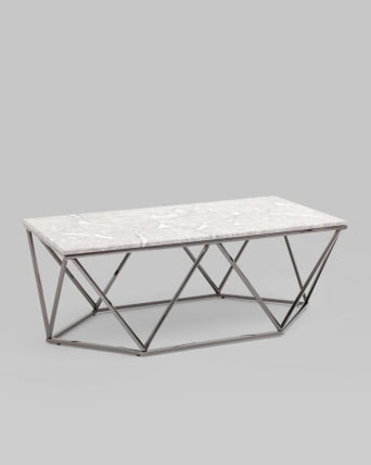 Журнальный столик Авалон black 122*66 Серый мрамор_4