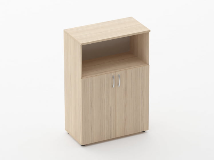 Шкаф средний полуоткрытый Glassy 6.12.121 Дуб молочный_0