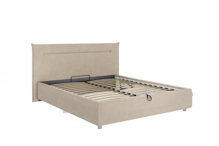 Кровать 1.6 Альба с подъем. механизмом ЗП.КМ1.6-15 капучино (велюр) / ZP.KM1.6-15_1