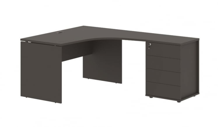 Стол эргономичный с тумбой правый EDIS EDCET 1318 R Мокко_0