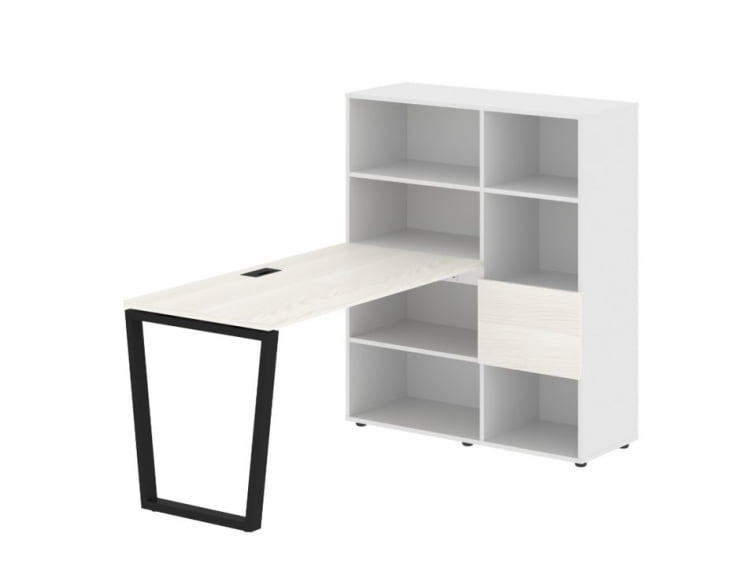 Рабочая станция ЕДИС ЕВРСТ 1113 Ясень Траун Черный Белый / EDIS EVRST_0