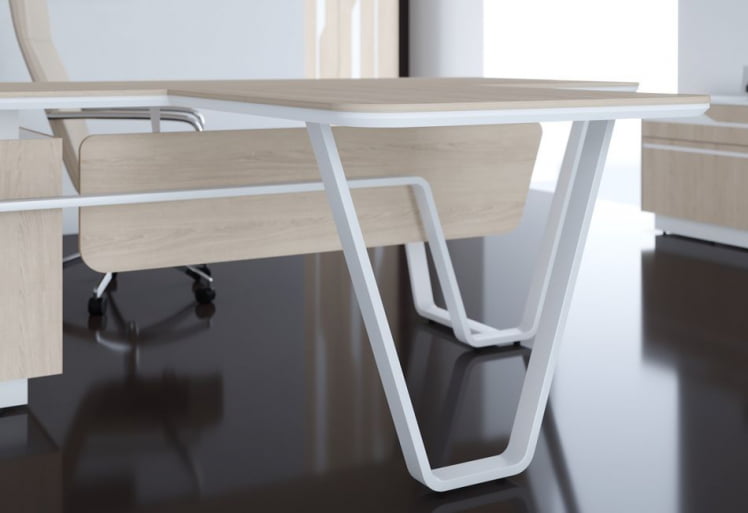 Стол руководителя правый Line СФ-571101.1 Дуб светлый Белый_3