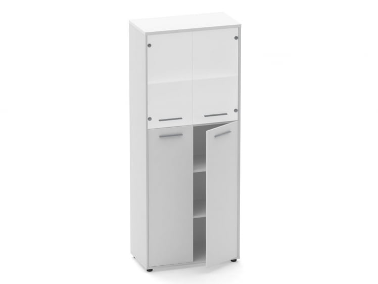 Шкаф 4 широкий верх стеклянные двери, низ закрытый Deka 10.19.191 Белый_1