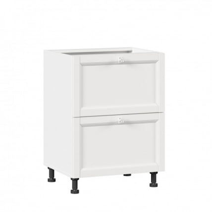 Тумба кухонная 600 с 2 ящиками ЛЮКС (4) Джулия ЛД 284.900.000.037 Белый_0