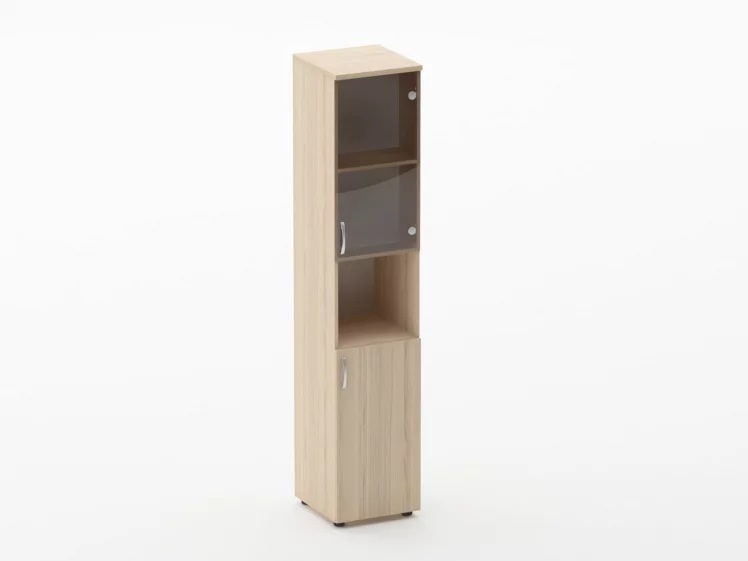 Шкаф высокий со стеклом и нишей Глассй 6.19.14Пр Орех / Glassy_0