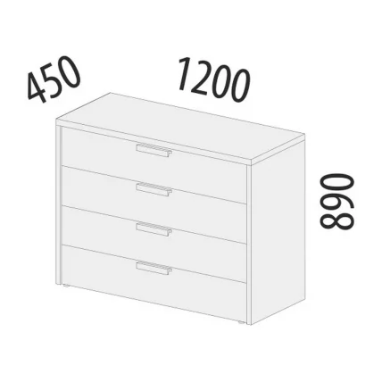 Комод Кашемир 900.23 Дуб Кронберг/Кашемир_2