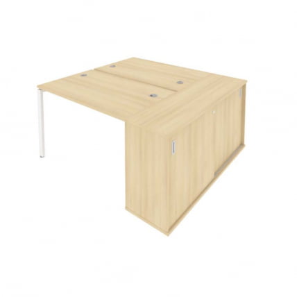 Рабочая станция с опорным шкафом-купе Metal System Б.РС-СШК-1.2 Акация/Белый_0
