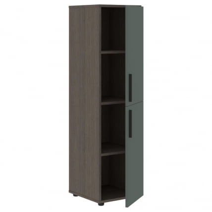 Шкаф-колонка с двумя глухими малыми дверьми (правый) VELION VMCS 40.4 R Нефрит Дуб Сильвер_1