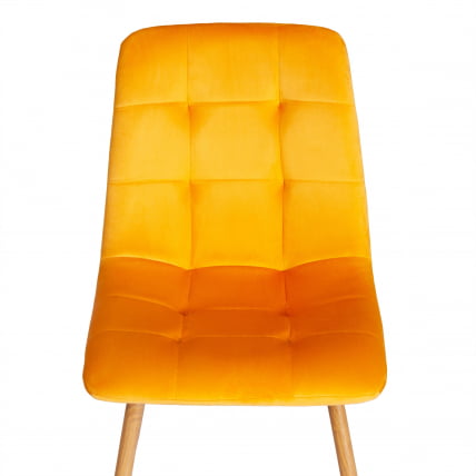 Стул CHILLY (mod. 7094-1) вельвет/металл, 44,5х52,5х86 см, yellow (желтый) HLR41 / натуральный_5