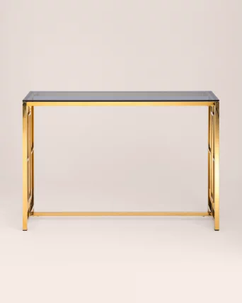 Консоль БРУКЛИН 115x30 Золото стекло smoke_2