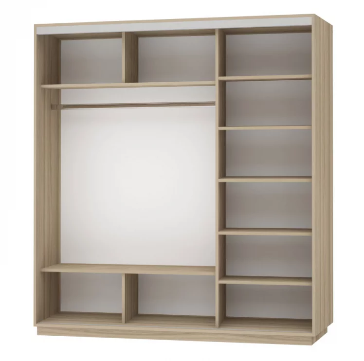 Шкаф-купе трехдверный Экспресс Трио Элемент 2100х2400х Ясень шимо светлый / 2100х2400h_1