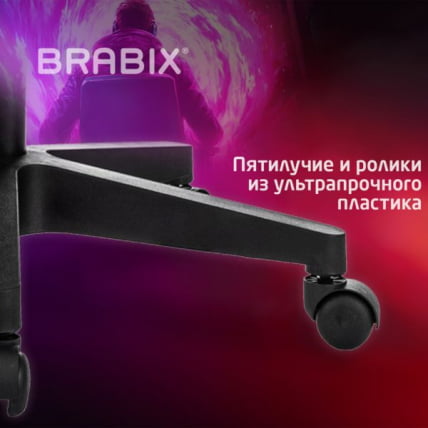 Кресло компьютерное BRABIX Shooter GM-123, 2 подушки, экокожа, черное/красное_12