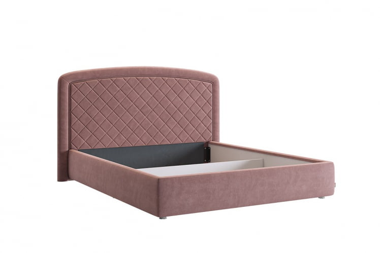 Кровать 1.6 Сильва 2 КМ1.6-18 пудра (велюр) / KM1.6-18_1