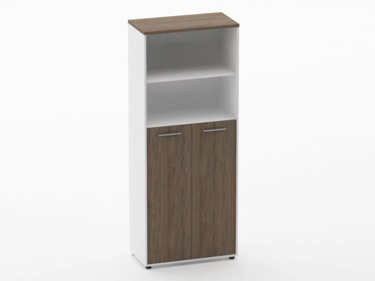 Шкаф 4 широкий 2 полки открытые, 3 полки закрытые Deka 10.19.131 Дуб Верцаска/Белый_0