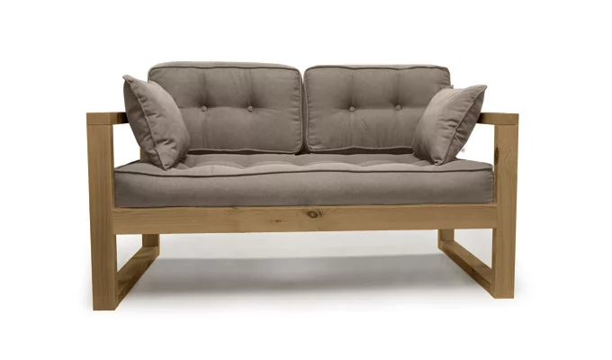 Диван двухместный DEmoku Д-2 бежевый-холодный серый_0
