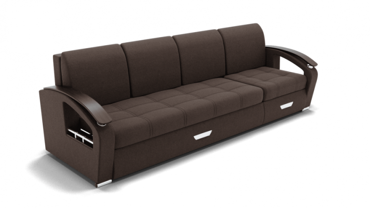 Диван Колизей-2 (ЗР) Цвет фасада: Коричневый; Тип: Левый/правый; Материал фасада: Металл/Велюр_0