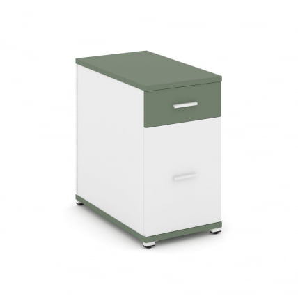 Тумба опорная/приставная с ящиком и распашным фасадом CОНCЕПТ CН.ТГО-005 Б/В Кобо Белый бриллиант Белый / CONCEPT CN.TGO-005 B/W_0