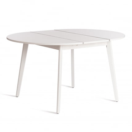 Стол обеденный СВЕЛТО ЛДСП, опора-массив березы, 105 х 105 (140) х 74.5 см, Белый /белый / SVELTO_3