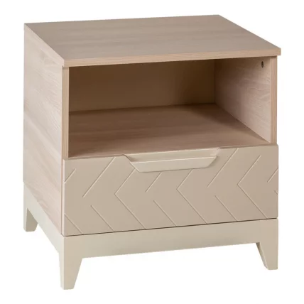 Тумба прикроватная Сканди с 1 ящиком Жемчужно-белый_0