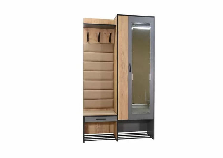 Прихожая Ольга-Лофт 4 Дуб Крафт золотой Темно-серый_1