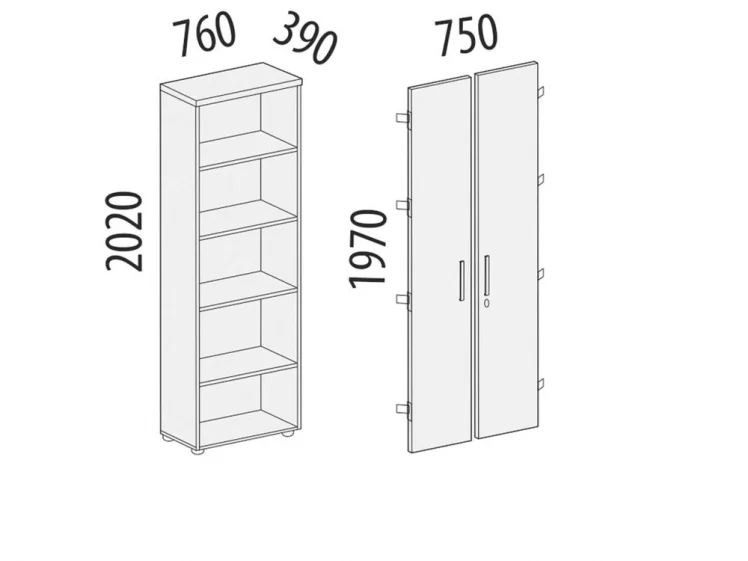 Стеллаж закрытый Альфа 61 131 Ольха_3