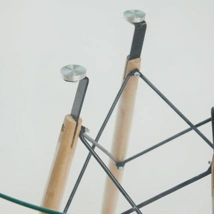 Стол CINDY GLASS (mod.80GLASS) металл/стекло, D80х75см, прозрачный_1