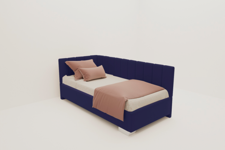 ДЕТСКАЯ МЯГКАЯ ИНТЕРЬЕРНАЯ КРОВАТЬ ТЕРРА С ОРТОПЕДИЧЕСКИМ ОСНОВАНИЕМ (BERHOUSE) Цвет фасада: Синий; Материал фасада: Металл/Велюр; Спальное место: 1200х1900_0