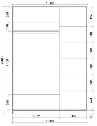 Шкаф-купе Хит-24-17-77 Париж Аруба Венге_2