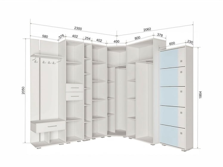 Прихожая Пайн 1 Дуб Ривьера Бетон Пайн_1