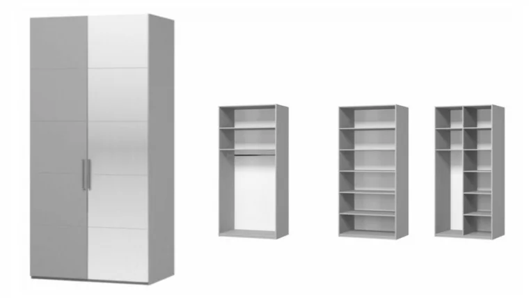 Шкаф трехстворчатый Вива ШР-3 с зеркалом Фарго Мокко глянец (с накладками сбоку)_1