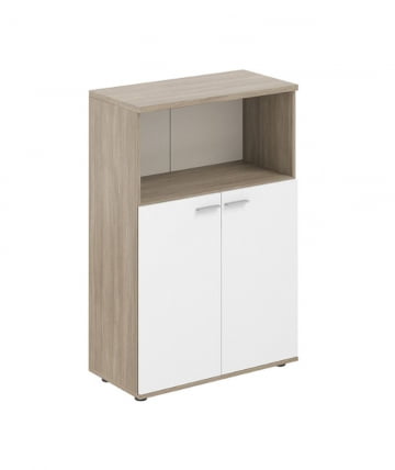Шкаф средний с нишей Sigma SG.843.OD.WH Дуб темный Белый_0