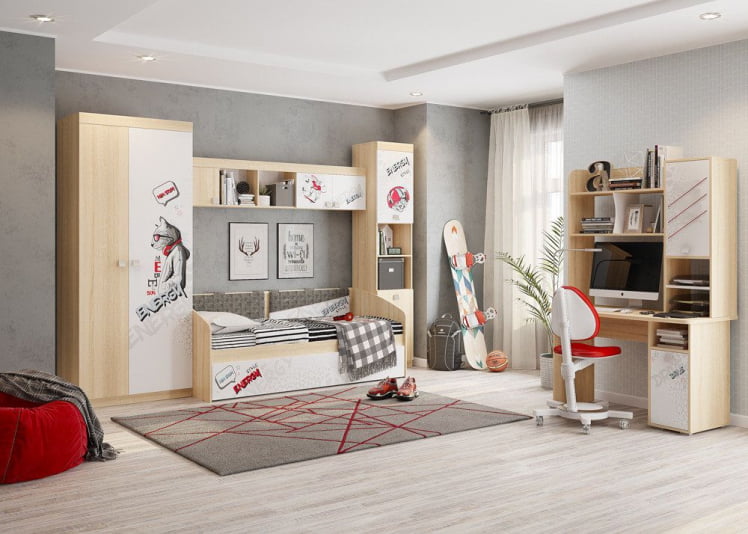 Шкаф комбинированный Энерджи MDE-02 Дуб сонома Белый_2