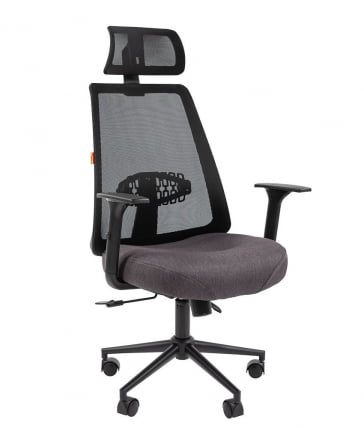 Кресло руководителя CХАИРМАН 535 Черный пластик (БЛАCК) Серый / CHAIRMAN (BLACK)_0