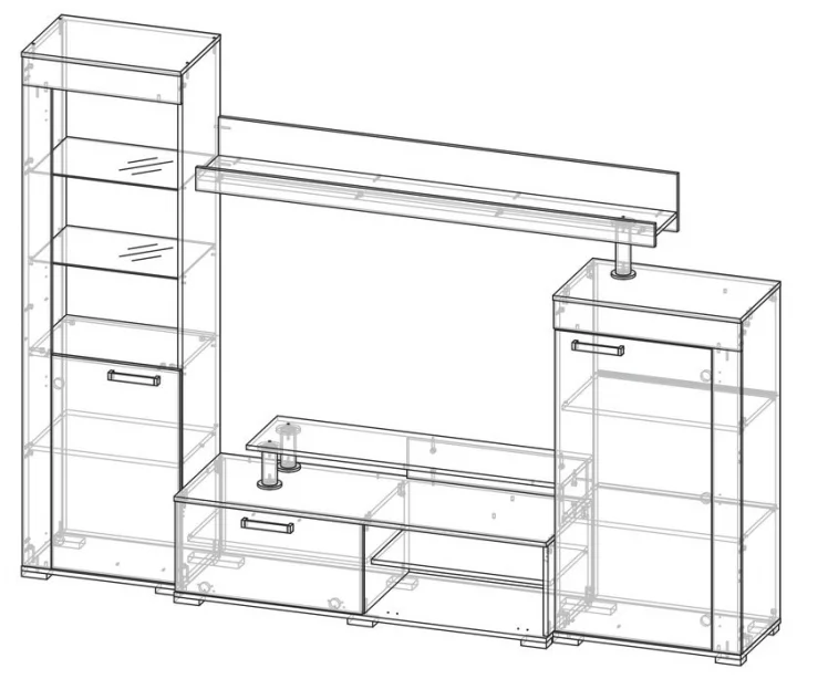 Гостиная Соло 9А Ясень шимо светлый - Ясень шимо темный_4